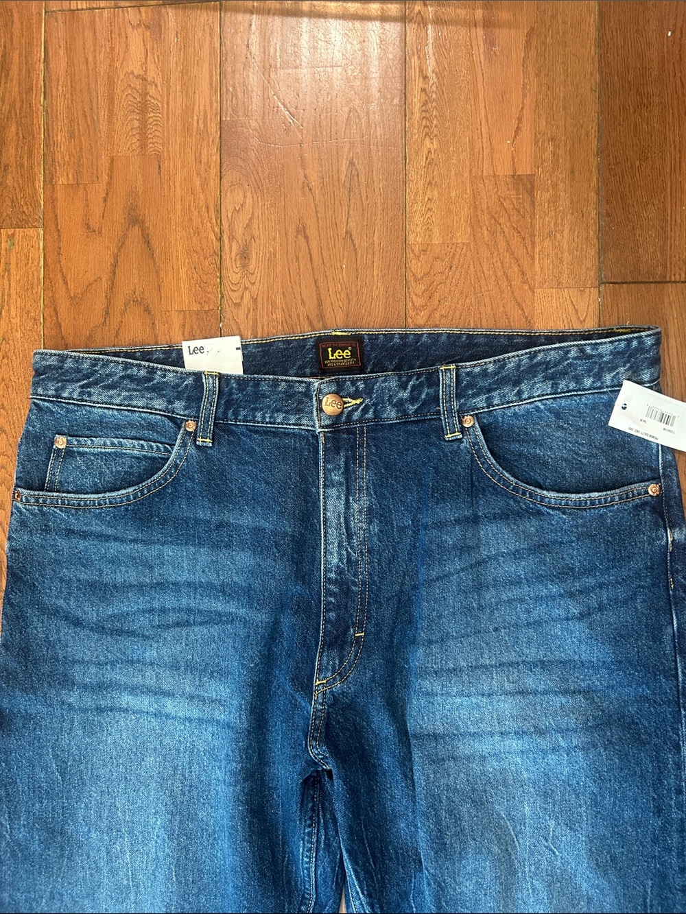 Lee Slim Straight Rider Jeans in Night Wash Dark Blue 34 - Picture 3 of 9